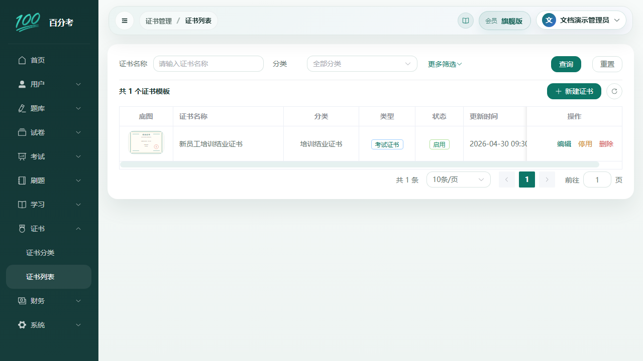 证书列表