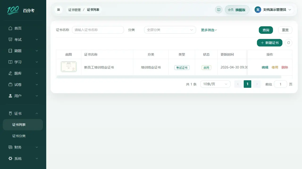 证书列表